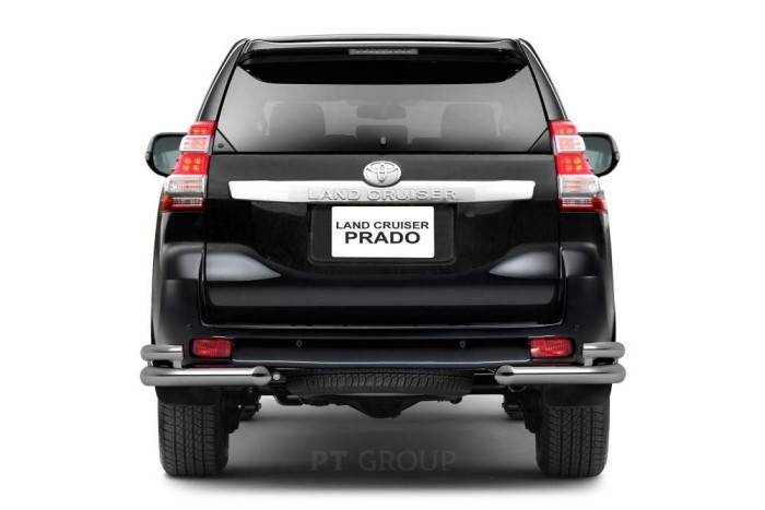 Защита заднего бампера двойная угловая 63/51мм (НПС) TOYOTA LAND CRUISER PRADO 150 2013-2016