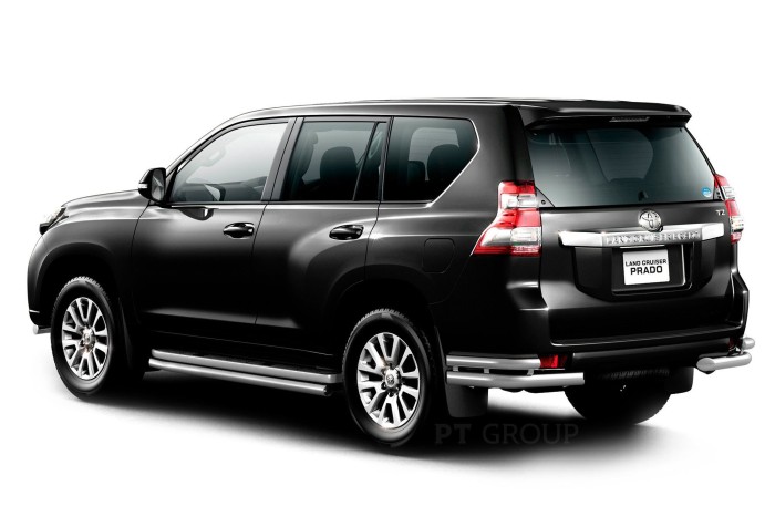 Защита заднего бампера двойная угловая 63/51мм (НПС) TOYOTA LAND CRUISER PRADO 150 2013-2016