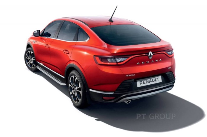 Защита порогов с алюм. площадкой 51мм (ППК) RENAULT Arkana 2019-