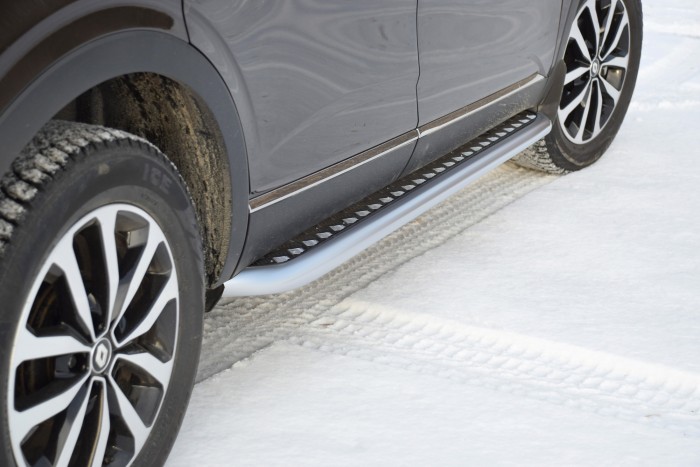 Защита порогов с алюм. площадкой 51мм (ППК) RENAULT Arkana 2019-