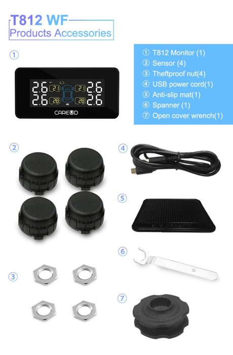 Careud T812 Система контроля давления в шинах