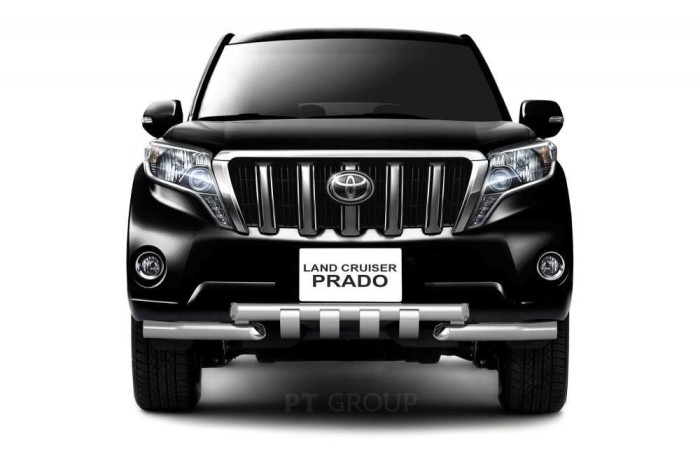 Защита переднего бампера двойная с зубьями 63/63мм (НПС) TOYOTA LAND CRUISER PRADO 150 2013-2016
