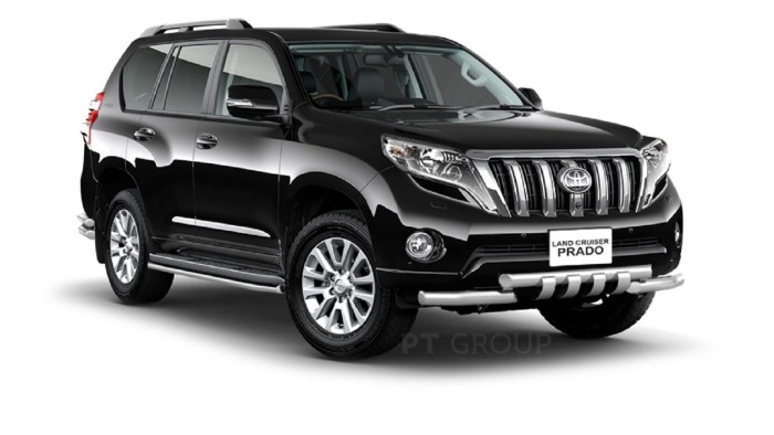 Защита переднего бампера двойная с зубьями 63/63мм (НПС) TOYOTA LAND CRUISER PRADO 150 2013-2016