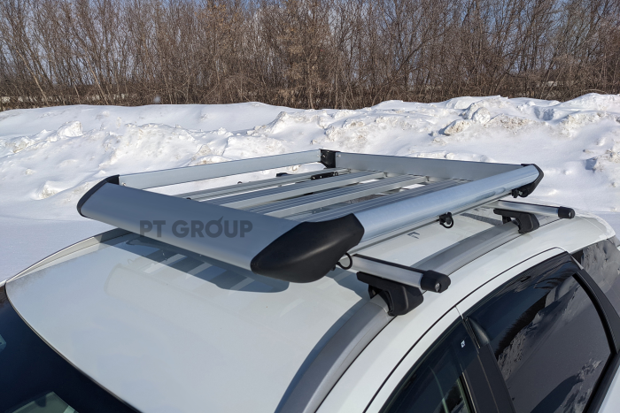 Багажник-корзина алюминиевая с прямым бортом универсальная 1290х990 мм на крышу автомобиля