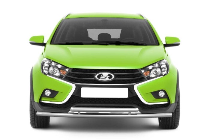 Защита переднего бампера двойная 51/51мм (НПС) LADA Vesta SW Cross 2017-