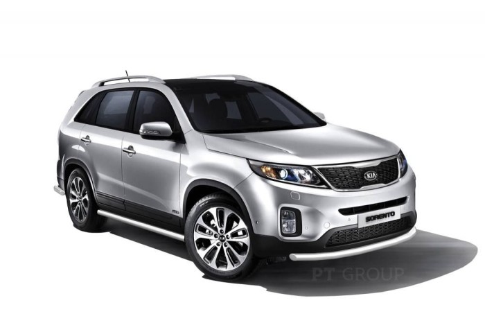 Защита переднего бампера одинарная 63мм (НПС) KIA Sorento 2014-2020
