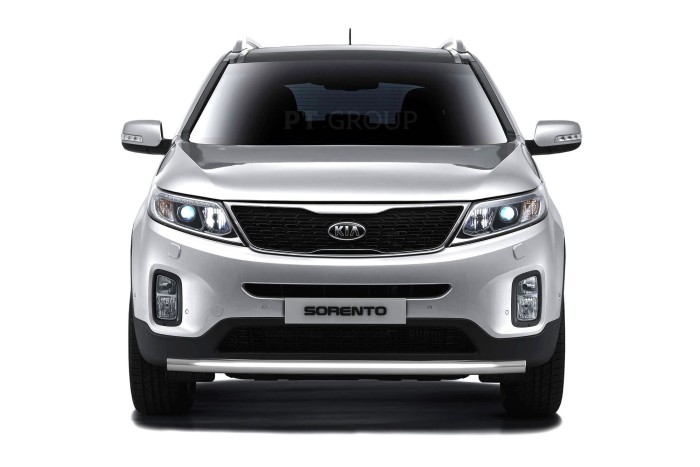 Защита переднего бампера одинарная 63мм (НПС) KIA Sorento 2014-2020