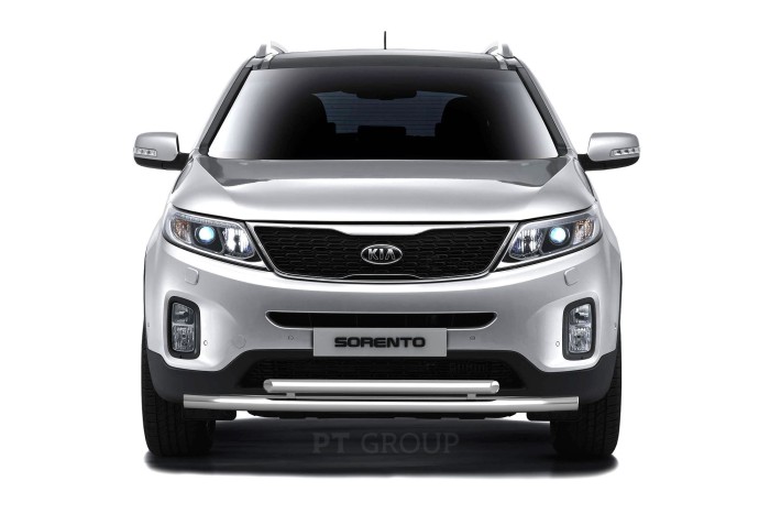 Защита переднего бампера двойная 63/51мм (НПС) KIA Sorento 2014-2020