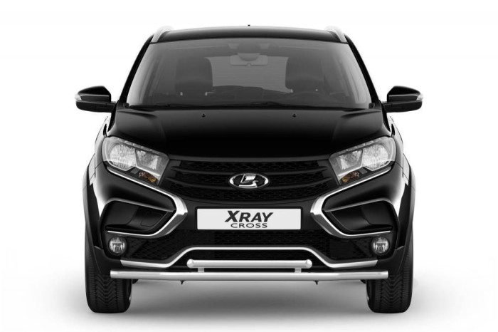 Защита переднего бампера двойная 51/51мм (НПС) LADA XRay Cross 2018-