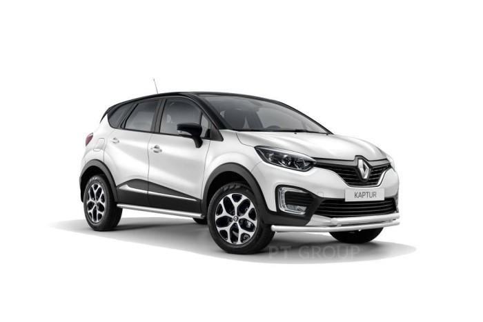 Защита порогов прямая 63мм (НПС) RENAULT Kaptur 2016-