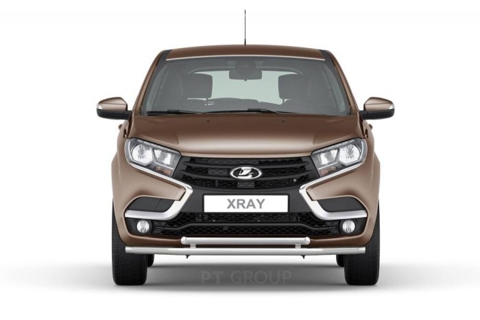 Защита переднего бампера двойная 51/51мм (НПС) LADA XRay 2016-