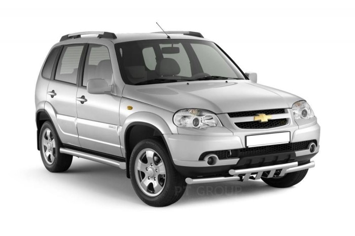 Защита порогов вогнутая 76мм (НПС) CHEVROLET Niva 2009-2020/ LADA Niva 2020-/ LADA Niva Travel 2021-