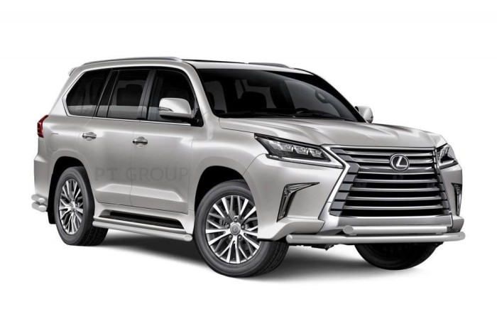 Защита порогов окантовка 51мм (НПС) LEXUS LX 450D 2015-
