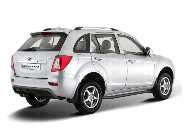 Защита порогов с алюм. площадкой 51мм ШАГРЕНЬ (ППК) LIFAN X60 2012-