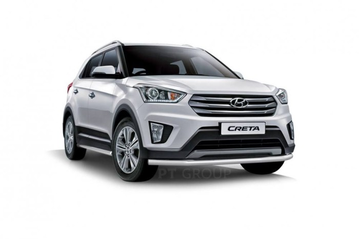 Защита переднего бампера одинарная 63мм (НПС) HYUNDAI Creta 2016-2020