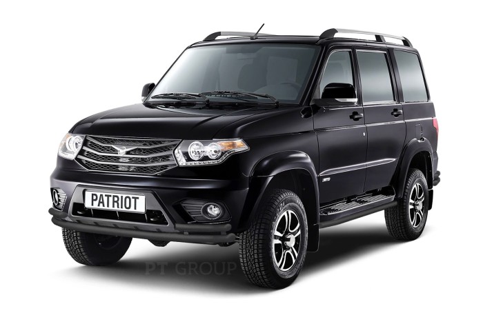 Защита порогов окантовка 51мм ШАГРЕНЬ  (ППК) UAZ Patriot 2014-