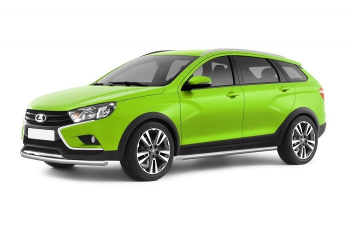 Защита порогов прямая 51мм (НПС) LADA Vesta SW Cross 2017-
