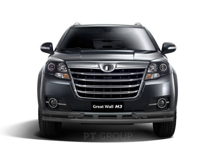 Защита переднего бампера двойная с углами 63/51мм ШАГРЕНЬ (ППК) GREAT WALL HOVER H3 2014-2016