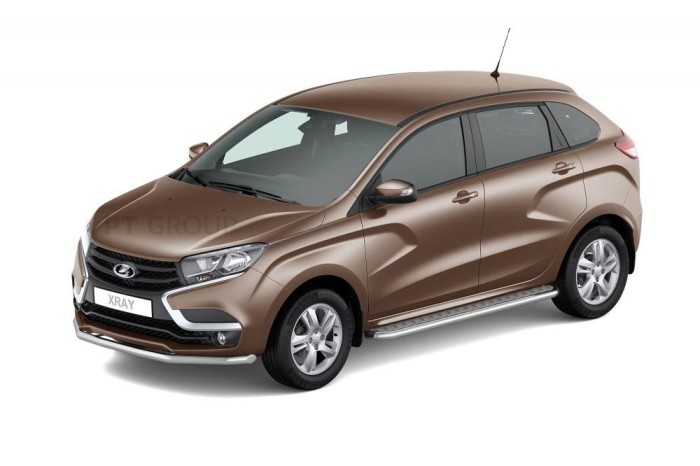 Защита порогов с алюм. площадкой 51мм (НПС) LADA XRay 2016-