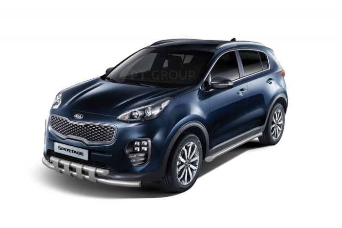 Защита порогов вогнутая 63мм (НПС) KIA Sportage 2016-