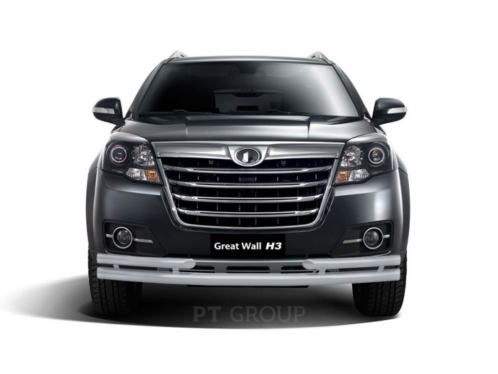 Защита переднего бампера двойная с углами 63/51мм ИСКРА (ППК) GREAT WALL HOVER H3 2014-2016