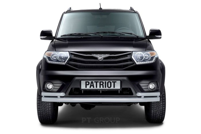 Защита переднего бампера двойная с углами 63/51мм ИСКРА (ППК) UAZ Patriot 2014-