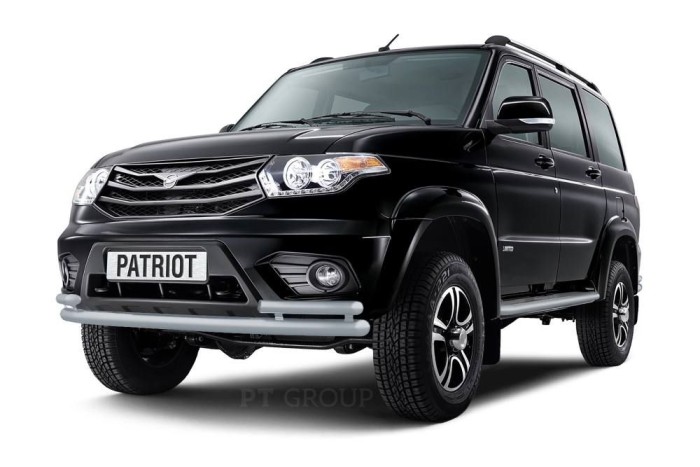 Защита переднего бампера двойная с углами 63/51мм ИСКРА (ППК) UAZ Patriot 2014-
