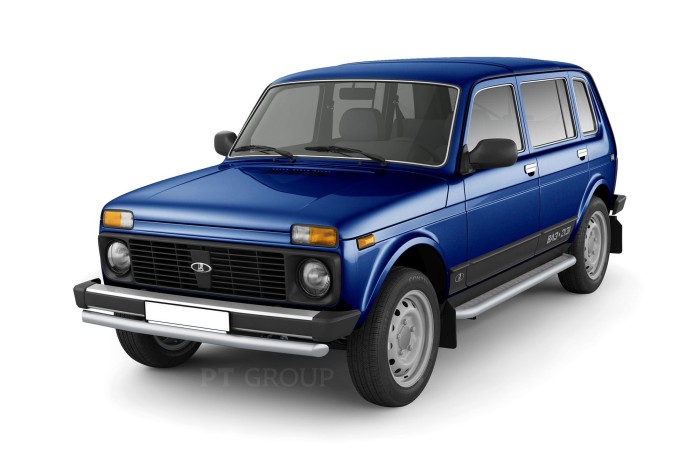 Защита порогов с алюм. площадкой 51мм (ППК) LADA "4х4 2131" 1995-